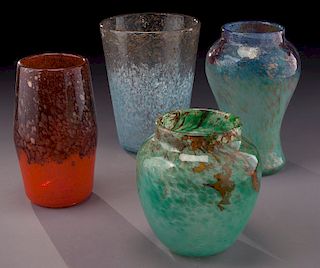 (4) Monart/Vasart glass vases,