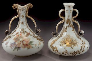 (2) Mt. Washington Colonial Ware glass vases