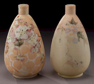 (2) Mt. Washington Crown Milano vases,