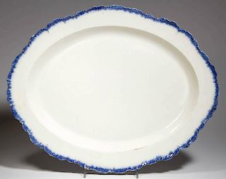 ENGLISH LEEDS POTTERY PEARLWARE SCALLOP-MOLDED PLATTER