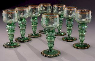 (8) Lobmeyr goblets,
