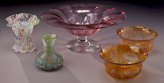 (5) Pcs. art glass,