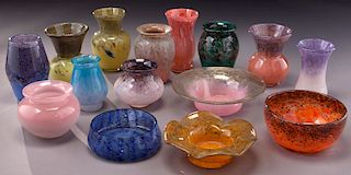 (15) Monart/Vasart cabinet vases