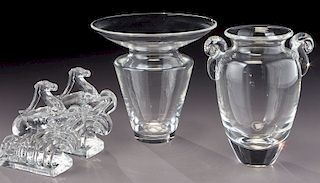 (4) Steuben clear glass items,