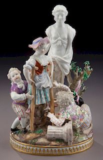 Meissen porcelain "Children on Stilts" figural