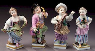 (4) Meissen figures,