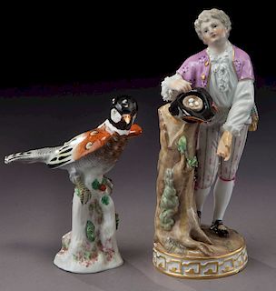 (2) Meissen porcelain figures,