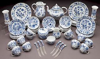 (60) Pcs. Meissen "Blue Onion" pattern