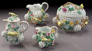 (4) Pcs. Meissen schneeball porcelains,