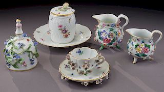 (6) Small Meissen porcelain items,
