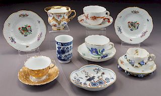 (13) Misc. small Meissen porcelain pieces,