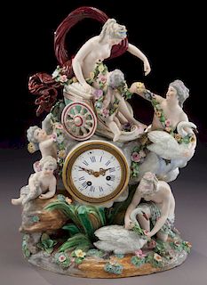 Meissen porcelain clock,