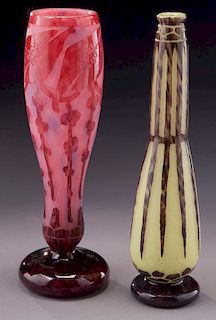 (2) Le Verre Francaise cameo vases,