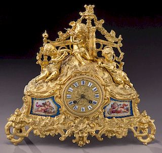 French ormolu cased mantel clock