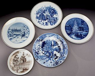 (5) Meissen porcelain commemorative plates,