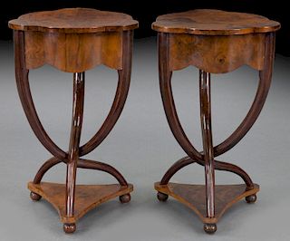 Pr. Beidermeier style triangular tables,