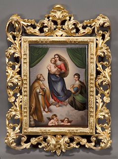 Virgin Mary and Child porcelain plaque