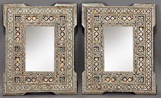 Pr. small Moorish inlaid mirrors,
