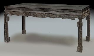 Large Chinese carved center table,