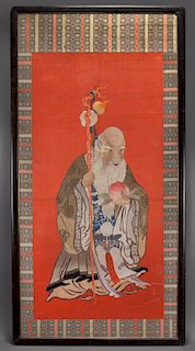 Chinese Qing embroidery panel,