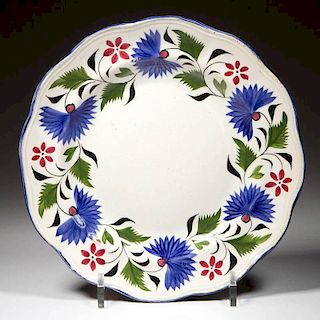 ENGLISH STAFFORDSHIRE POTTERY PEARLWARE MOLDED PLATE