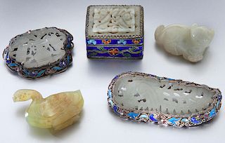 (5) Pcs. Chinese Ming to Qing carved jade,