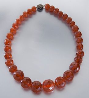 Nicely cut amber necklace,