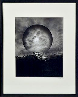 Jerry Uelsman (b.1934) photographic montage print, signed L.R. J.N.U. 1982
