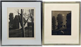 Two Robert Kipnis (b.1931) lithographs of landscape with building