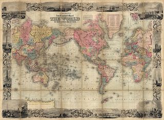 Colton's New Illustrated World Map - 1853