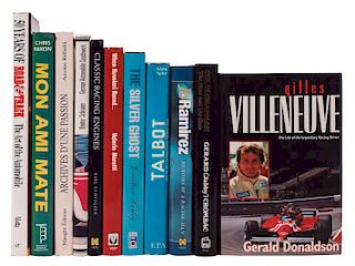 Donaldson, Gerald / Crombac, Gerard / Stewart, Jackie / Spitz, Alain / Harley, Jonathan... Libros sobre Pilotos y Carreras. Piezas: 11.