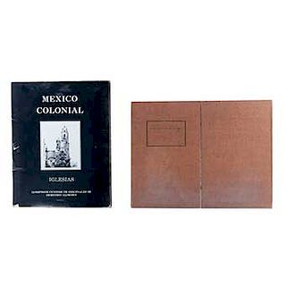 Lote de libros sobre arquitectura mexicana. SXX. México Colonial, Iglesias; Monumentos de Mejico. Piezas: 2.