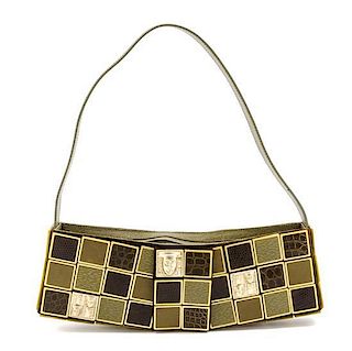* A Barry Kieselstein-Cord Olive Leather Women of the World Bag, 12 1/2 x 4 x 1 1/2 inches.