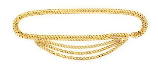 * A Chanel Goldtone Chain Link Belt,