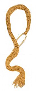 An 18 Karat Yellow Gold Lariat Necklace, Calgaro, 31.40 dwts.