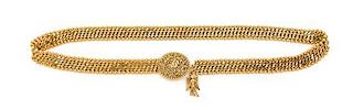 * A Chanel Goldtone Woven Chain Link Belt,