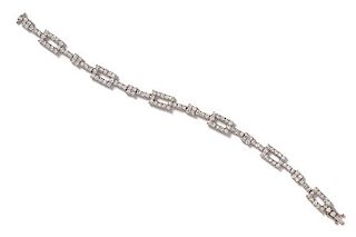 A 14 Karat White Gold and Diamond Bracelet, 8.05 dwts.