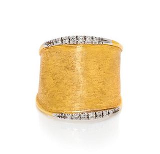 An 18 Karat Bicolor Gold and Diamond 'Lunaria' Ring, Marco Bicego, 4.20 dwts.