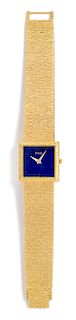 * An 18 Karat Yellow Gold and Lapis Lazuli Ref. 9353 A6 Wristwatch, Piaget, 43.90 dwts.