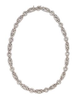 An 18 Karat White Gold and Diamond Necklace, 26.50 dwts.
