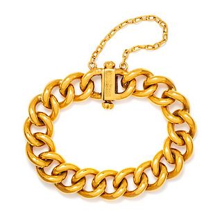 * A 22 Karat Yellow Gold Curb Link Bracelet, 106.30 dwts.