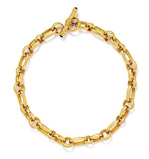 * An 18 Karat Yellow Gold, Diamond and Onyx Necklace, Marlene Stowe, 60.20 dwts.