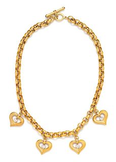 An 18 Karat Yellow Gold and Diamond 'Athena' Heart Necklace, SeidenGang, 117.30 dwts.