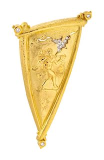 An 18 Karat Yellow Gold, Platinum and Diamond 'Odyssey' Brooch, SeidenGang, 18.25 dwts.