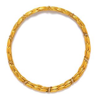 An 18 Karat Yellow Gold and Diamond Necklace, Lalaounis, 88.10 dwts.