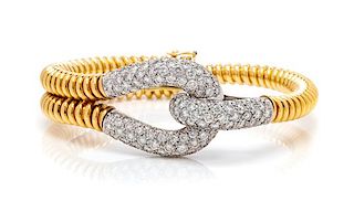 An 18 Karat Bicolor Gold and Diamond Bracelet, Micheletto, 35.00 dwts.