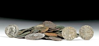 Lot of 112 Roman Bronze & Silver Coin Assortment