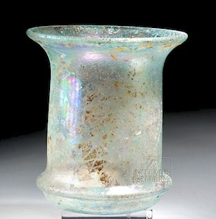 Beautiful Roman Glass Beaker w/ Rainbow Iridescence