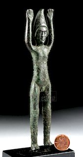 Ancient Near Eastern Bronze Figure with Raised Arms