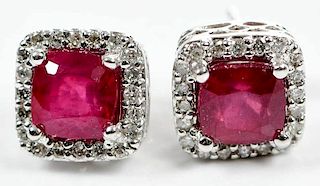 14kt. Gold, Ruby & Diamond Earrings